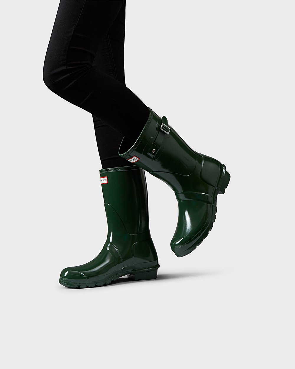 Botas de Lluvia Cortas Hunter Mujer - Original Gloss - Verdes - FXDWROS-32